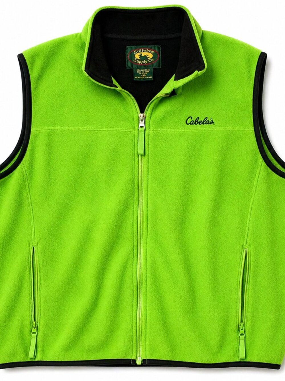 Cabela’s Fleece Vest Men’s 2XL Green Full Zip Stillwater Outdoor
